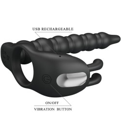 ANNEAUX PÉNIS AVEC PLUG VIBRATEUR -BLACKNEY - PRETTY LOVE -