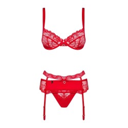 ENSEMBLE 3 PCS HEARTINA ROUGE L/XL - OBSESSIVE