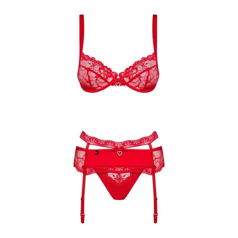 ENSEMBLE 3 PCS HEARTINA ROUGE L/XL - OBSESSIVE