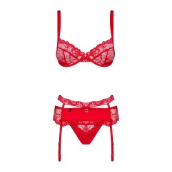 ENSEMBLE 3 PCS HEARTINA ROUGE L/XL - OBSESSIVE