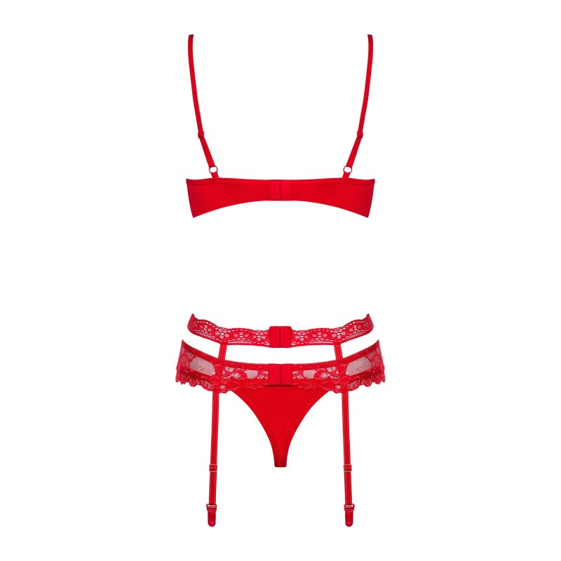 ENSEMBLE 3 PCS HEARTINA ROUGE L/XL - OBSESSIVE