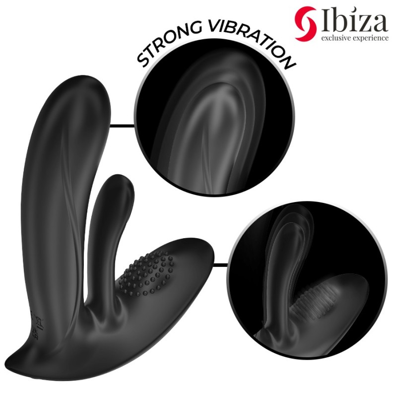 VIBROMASSEUR PORTABLE AVEC STIMULATION DU POINT G ET DU CLITORIS AVEC TÉLÉCOMMANDE-IBIZA -
