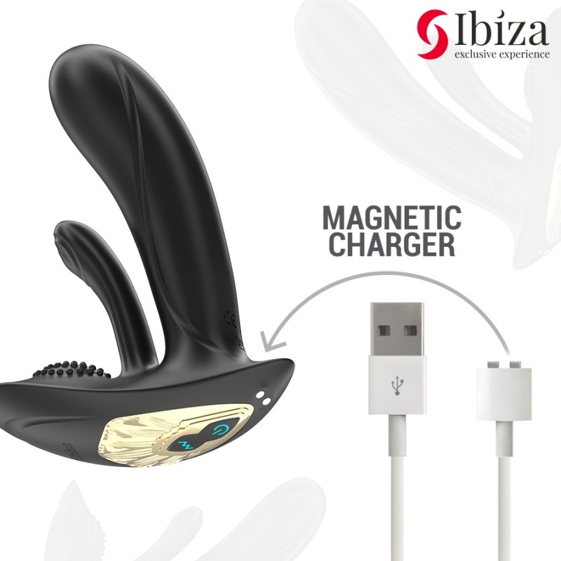 VIBROMASSEUR PORTABLE AVEC STIMULATION DU POINT G ET DU CLITORIS AVEC TÉLÉCOMMANDE-IBIZA -