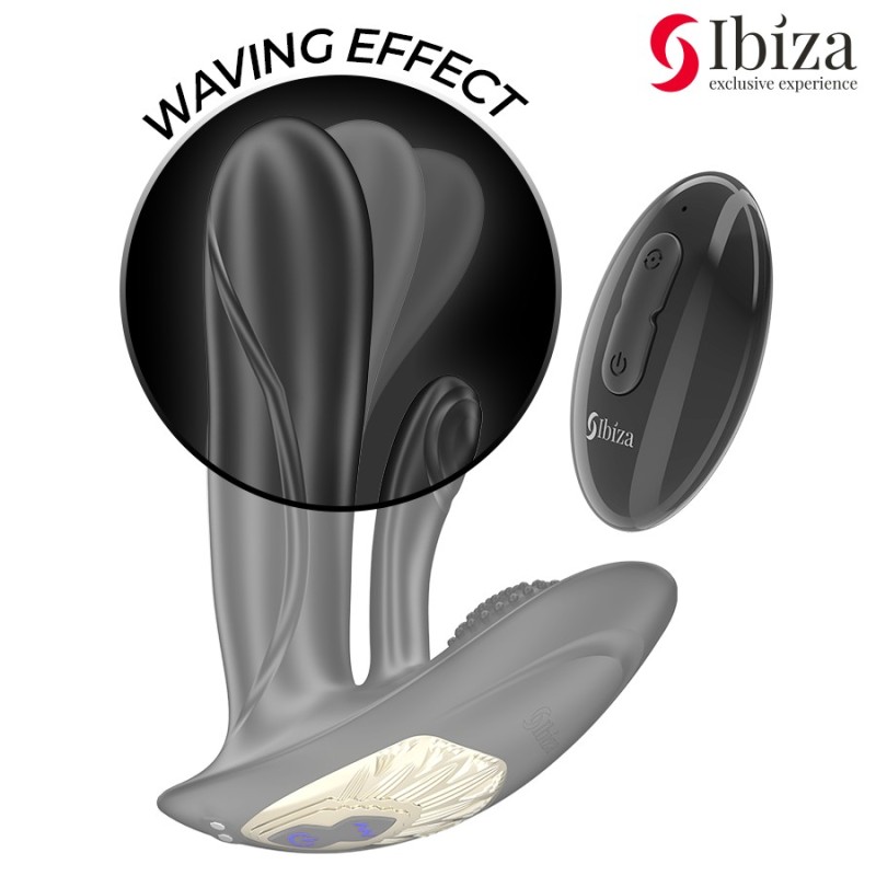 VIBROMASSEUR PORTABLE AVEC STIMULATION DU POINT G ET DU CLITORIS AVEC TÉLÉCOMMANDE-IBIZA -