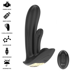 VIBROMASSEUR PORTABLE AVEC STIMULATION DU POINT G ET DU CLITORIS AVEC TÉLÉCOMMANDE-IBIZA -
