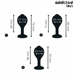 LOT DE 3 PLUG ANAL AVEC BIJOU - ADDICTED TOYS