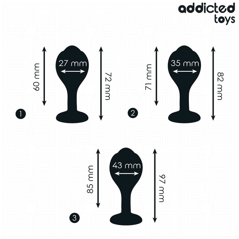 LOT DE 3 PLUG ANAL AVEC BIJOU - ADDICTED TOYS