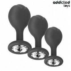 LOT DE 3 PLUG ANAL AVEC BIJOU - ADDICTED TOYS