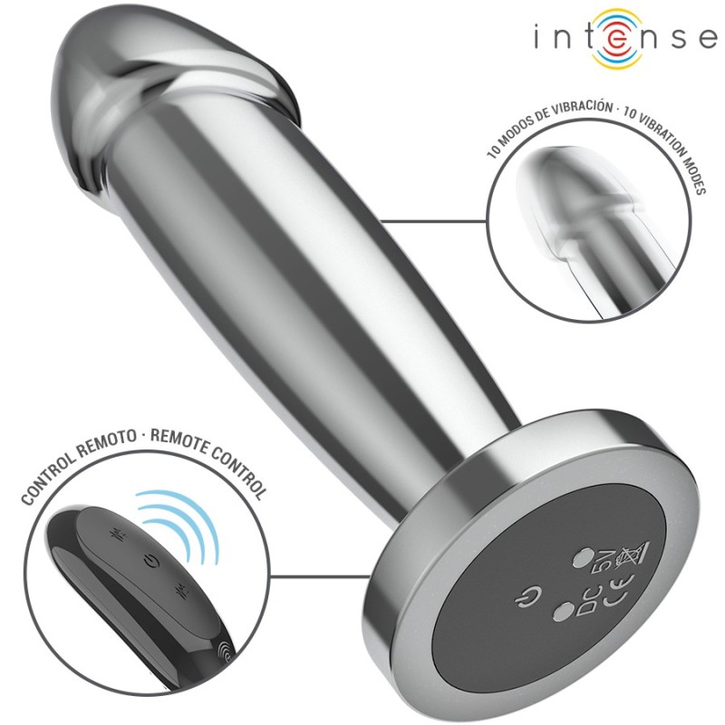 PLUG ANAL - S - 10 VIBRATIONS GODE MÉTALLIQUE AVEC TÉLÉCOMMANDE  -INTENSE -