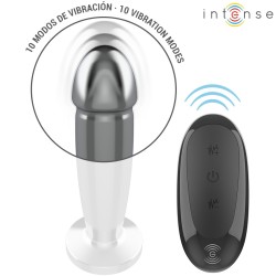 PLUG ANAL - M-  10 VIBRATIONS GODE MÉTALLIQUE AVEC TÉLÉCOMMANDE -INTENSE -