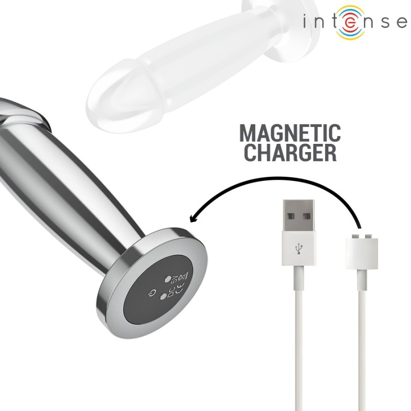 PLUG ANAL - M-  10 VIBRATIONS GODE MÉTALLIQUE AVEC TÉLÉCOMMANDE -INTENSE -