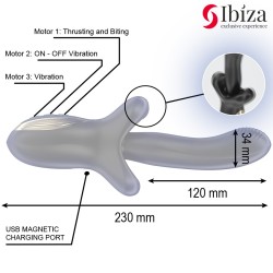 VIBRATEUR PUISSANT AVEC EFFET DE POUSSÉE ET DE MORSURE- IBIZA -