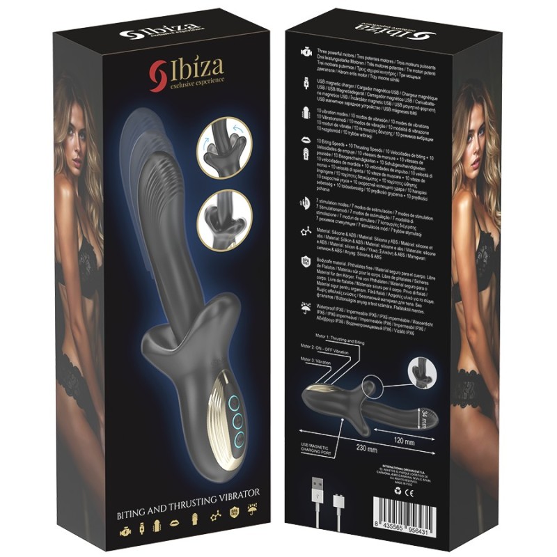 VIBRATEUR PUISSANT AVEC EFFET DE POUSSÉE ET DE MORSURE- IBIZA -