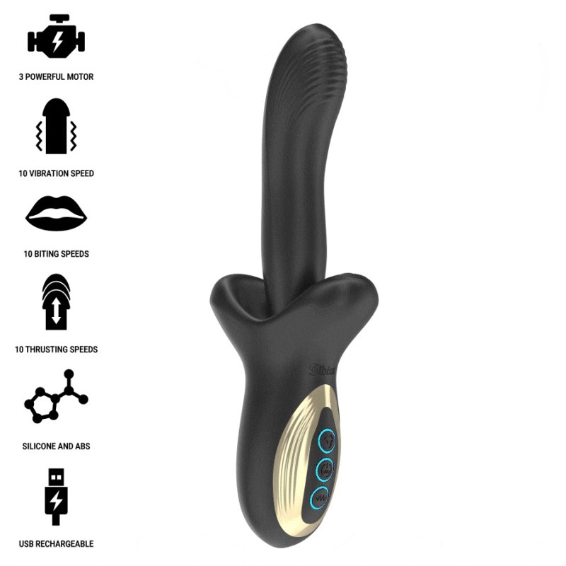 VIBRATEUR PUISSANT AVEC EFFET DE POUSSÉE ET DE MORSURE- IBIZA -