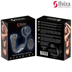 Plug anal rotatif télécommandé WIGGLE avec vibrations périnéales et anneaux rehaussant le pénis- IBIZA -