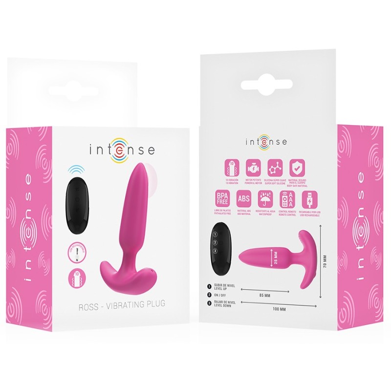 PLUG ANAL ROSS  10 VIBRATIONS ROSE TÉLÉCOMMANDE -INTENSE -
