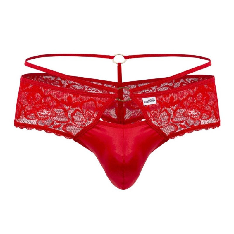 String Dentelle à Lacets ATARGIS Rouge