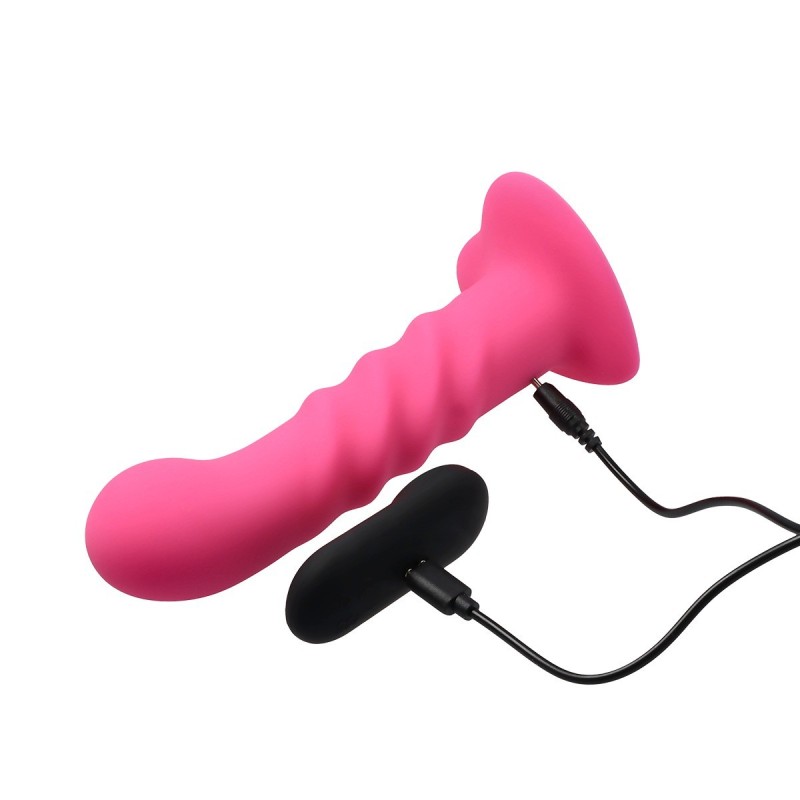 Gode vibrant en silicone « pinky » avec télécommande