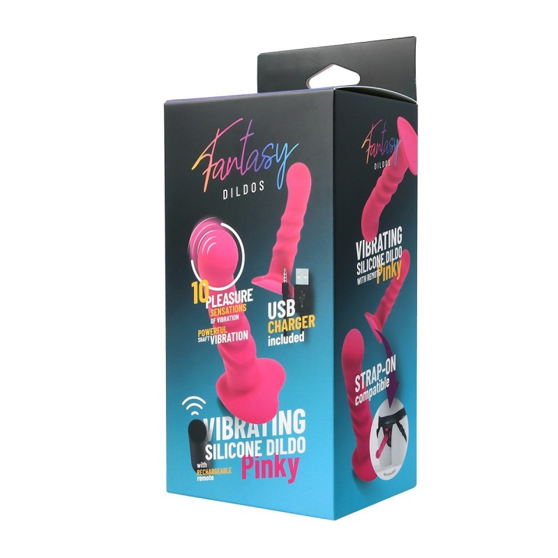 Gode vibrant en silicone « pinky » avec télécommande