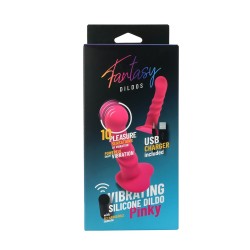 Gode vibrant en silicone « pinky » avec télécommande