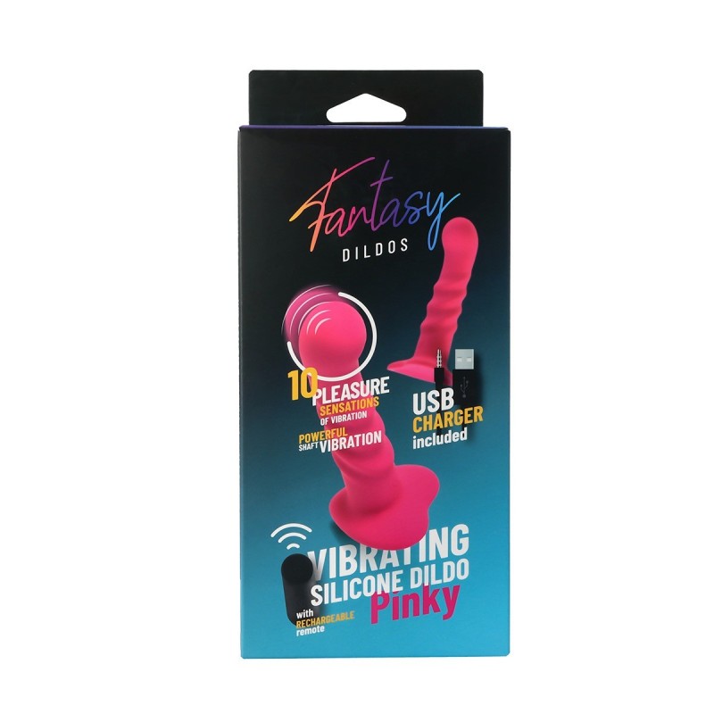 Gode vibrant en silicone « pinky » avec télécommande