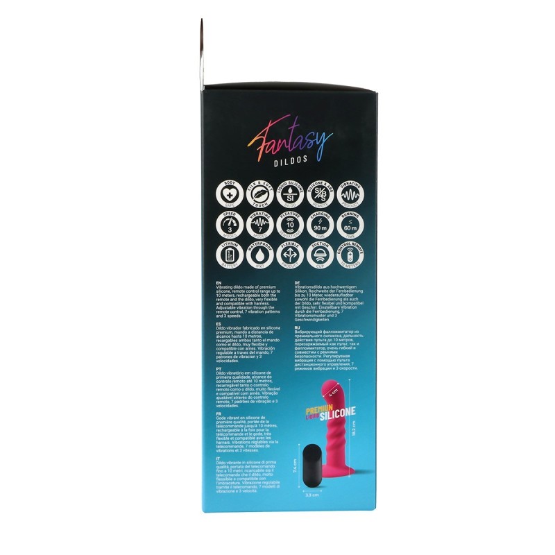 Gode vibrant en silicone « pinky » avec télécommande