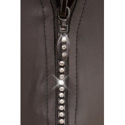 String avec fermeture éclair en strass