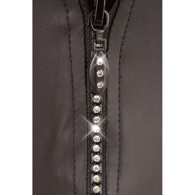 String avec fermeture éclair en strass
