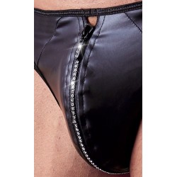 String avec fermeture éclair en strass
