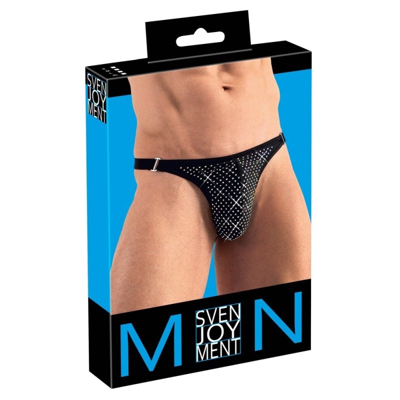 String avec strass brillants  Noir
