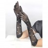 GANTS SHINE TRANSPARENTS NOIRS S/M - SUBBLIME