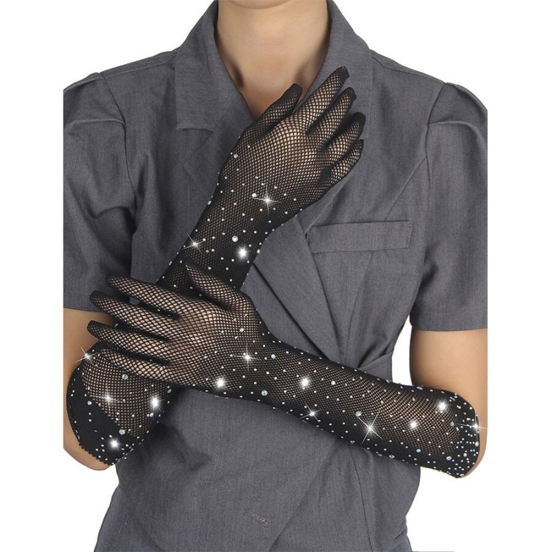 GANTS SHINE TRANSPARENTS NOIRS S/M - SUBBLIME
