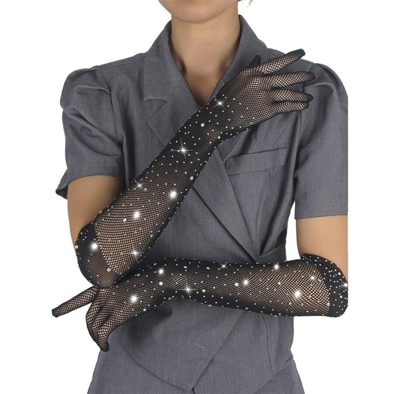 GANTS SHINE TRANSPARENTS NOIRS S/M - SUBBLIME