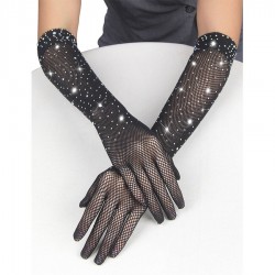 GANTS SHINE TRANSPARENTS NOIRS S/M - SUBBLIME