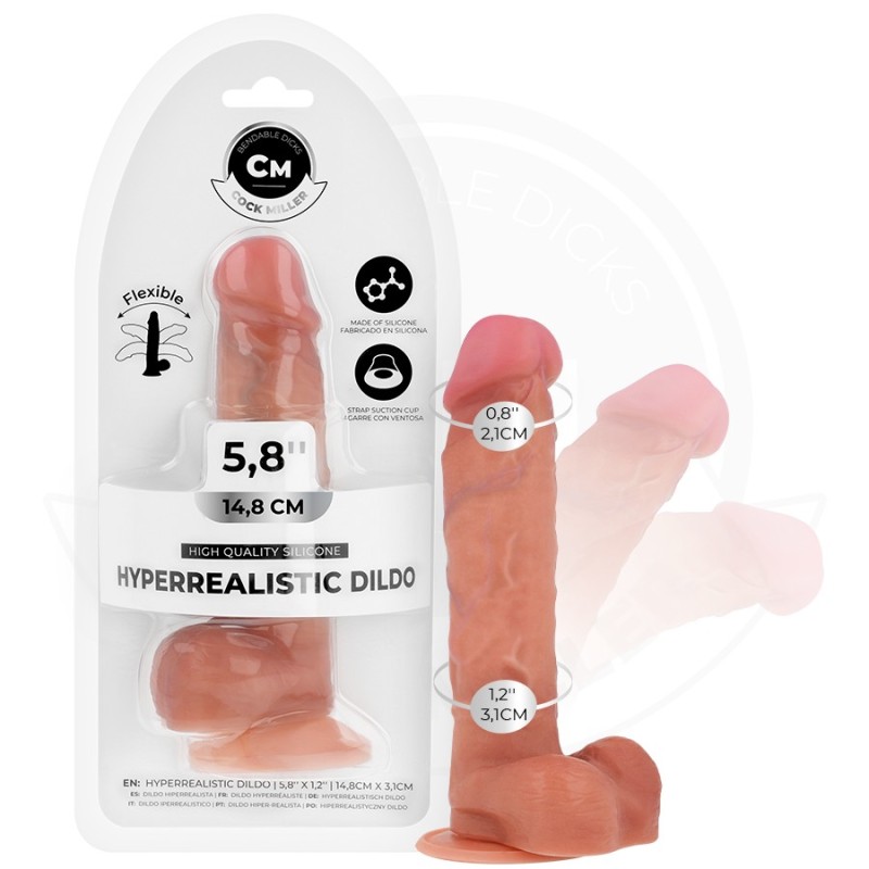 GODE ARTICULABLE HYPERRÉALISTE 14,8 CM -COCK MILLER -