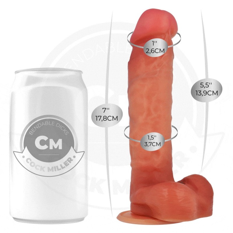 GODE ARTICULABLE HYPERRÉALISTE 17,8 CM - COCK MILLER -