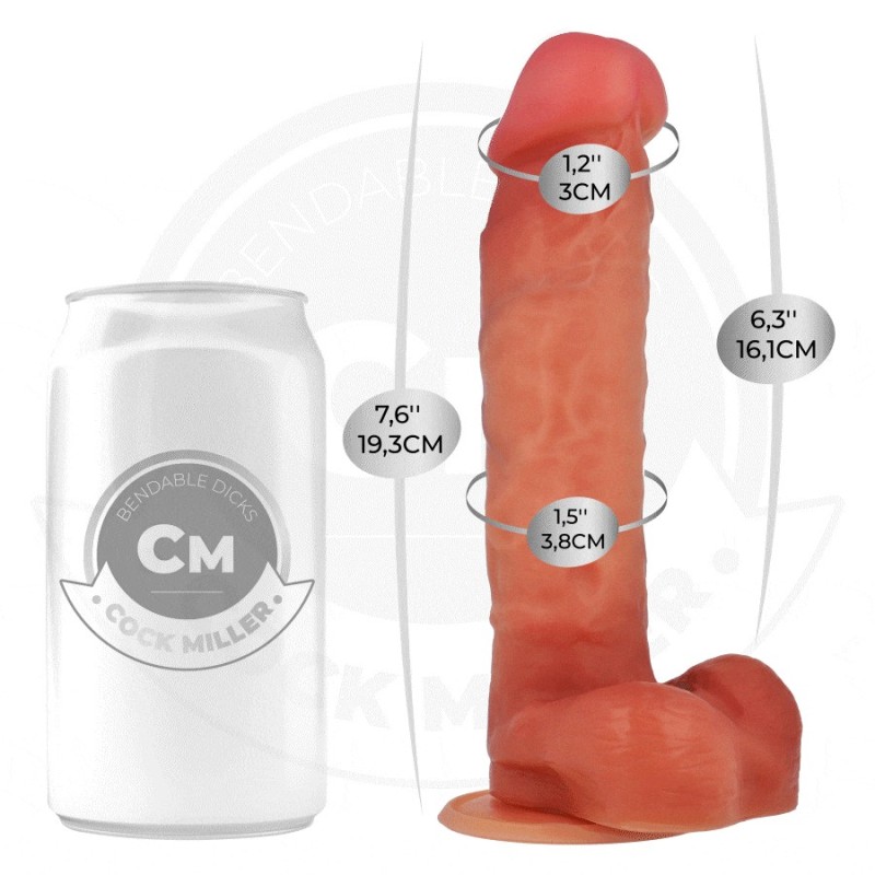 GODE ARTICULABLE HYPERRÉALISTE 19,3 CM -COCK MILLER -