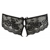 Joli slip ouvert NOIR dentelle de fleurs COTTELLI XL
