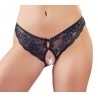 Joli slip ouvert NOIR dentelle de fleurs COTTELLI XL