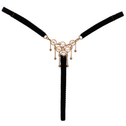 String ouvert noir luxueux de Cottelli LINGERIE TAILLE L