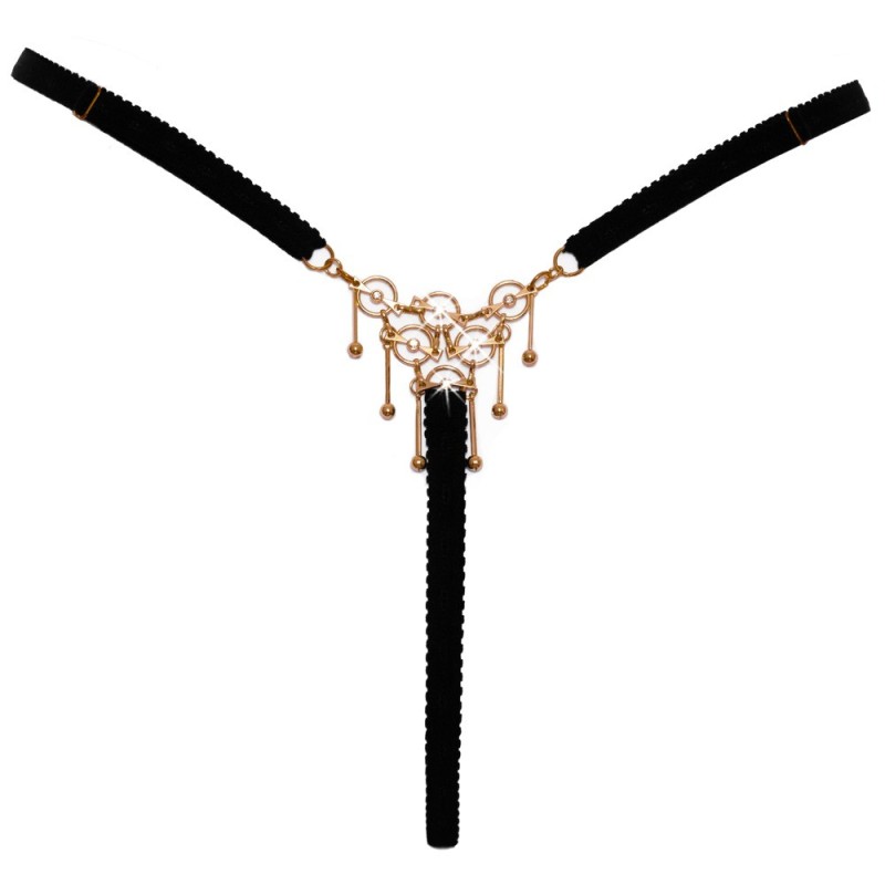 String ouvert noir luxueux de Cottelli LINGERIE TAILLE L
