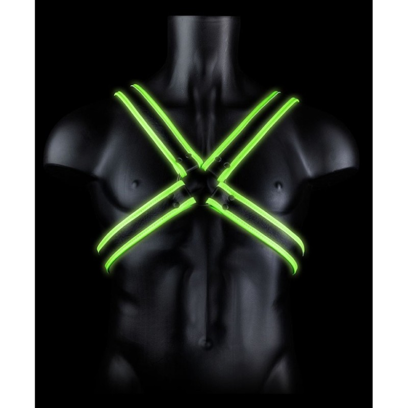 Harnais phosphorescent Cross Glow Noir-Vert Néon