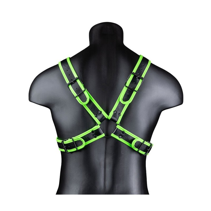 Harnais phosphorescent Cross Glow Noir-Vert Néon