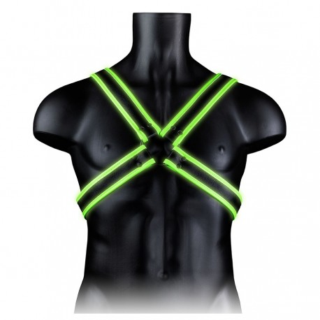 Harnais phosphorescent Cross Glow Noir-Vert Néon