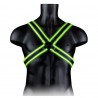 Harnais phosphorescent Cross Glow Noir-Vert Néon