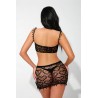 J Lingerie - Ensemble top et jupe résille noir
