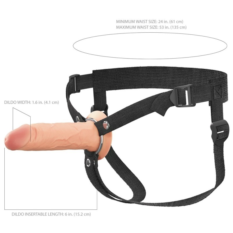 FANTASY X - TENSIONS ELITE - GODE CEINTURE 16.5 CM - HOLLOW SILICONE STRAP-ON