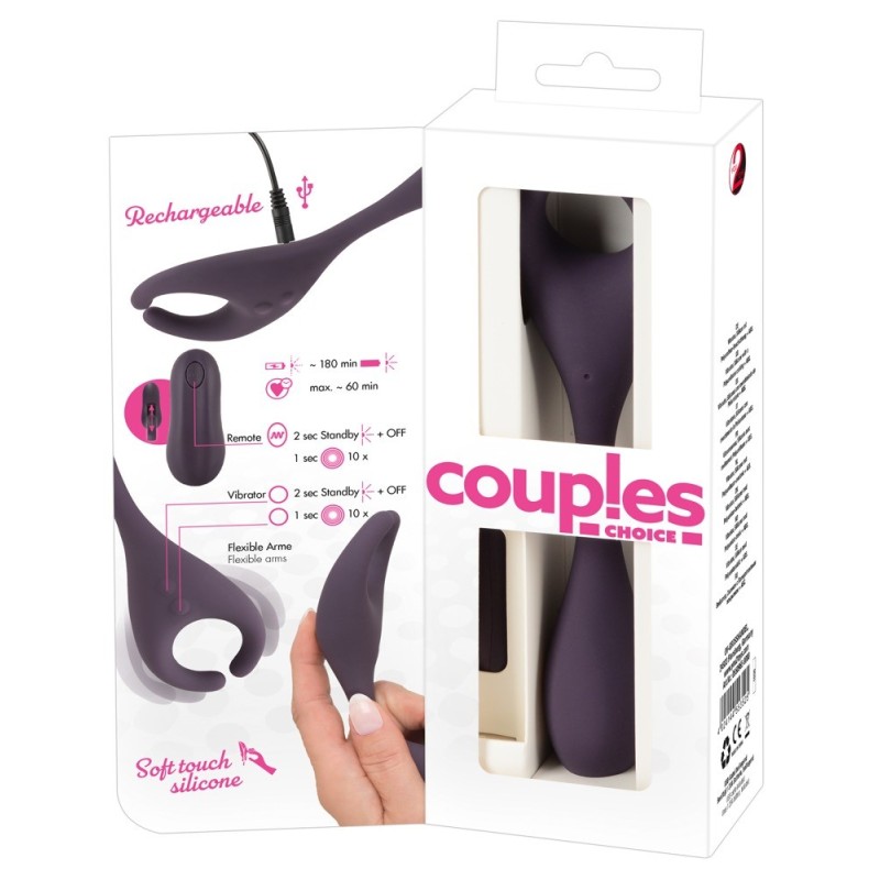 COUPLES CHOICE - VIBROMASSEUR TRIPLE STIMULATION POUR COUPLE