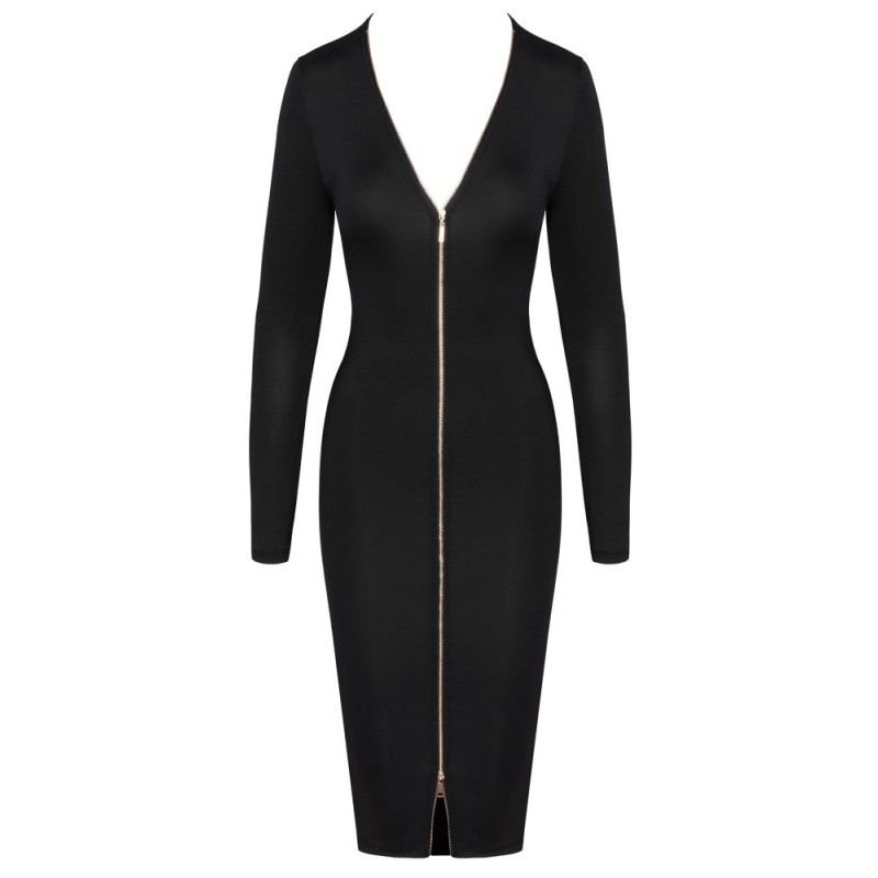 COTTELLI - Robe noire à manches longues de Cottelli