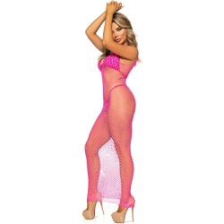 LEG AVENUE - ROBE LONGUE SNA MANCHE FILET FUCHSIA